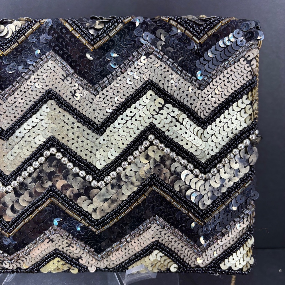 Beaded‎ Sequin Clutch Evening Bag Hand Made in India - Picture 5 of 15